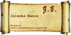 Zelenka Bence névjegykártya